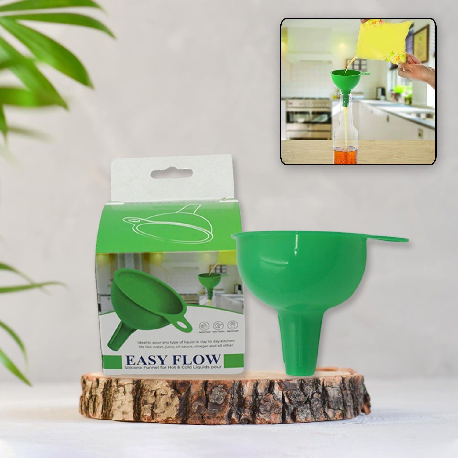 4237 Silicone Funnel For Pouring Oil, Sauce, Water, Juice And Small Food-GrainsFood Grade Silicone Funnel (1 Pc Green) 4237 Silicone Funnel For Pouring Oil, Sauce, Water, Juice And Small Food-GrainsFood Grade Silicone Funnel (1 Pc Green)